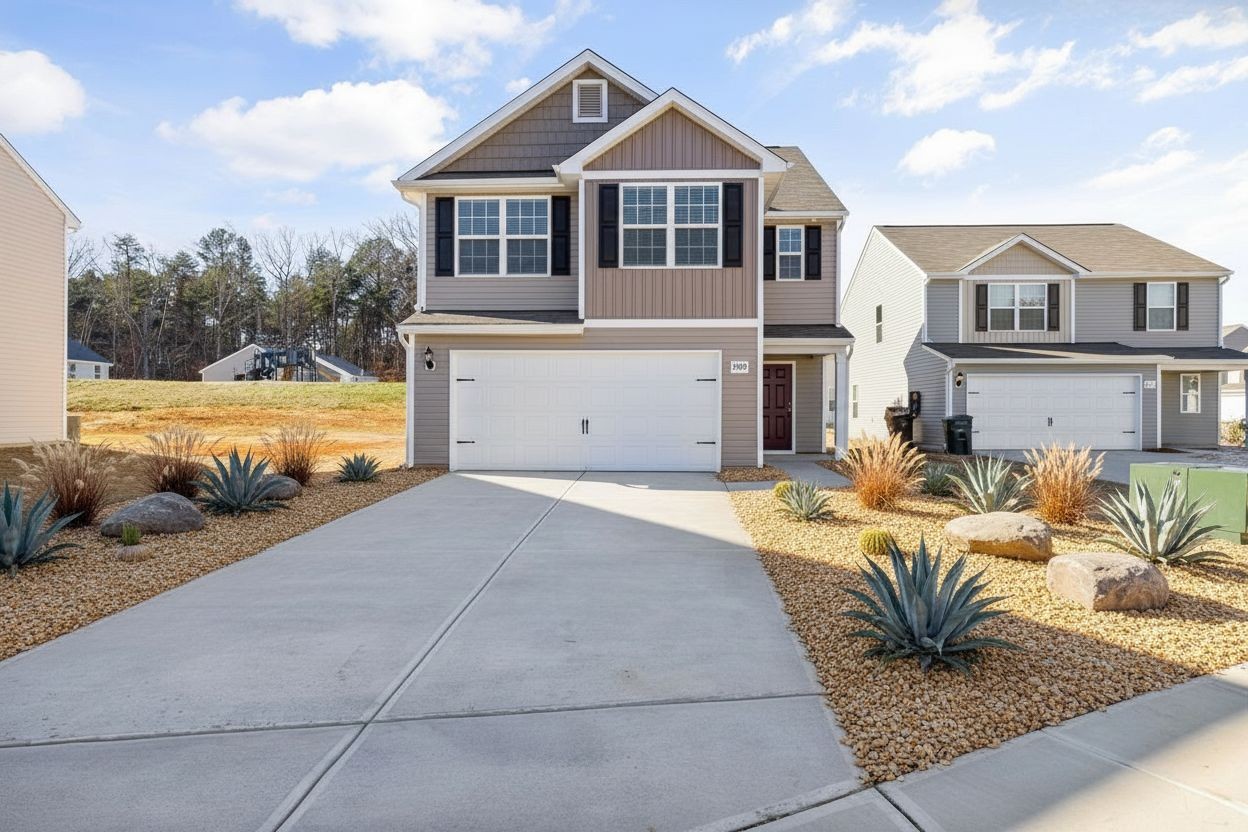 Drought tolerant xeriscape front yard AI design