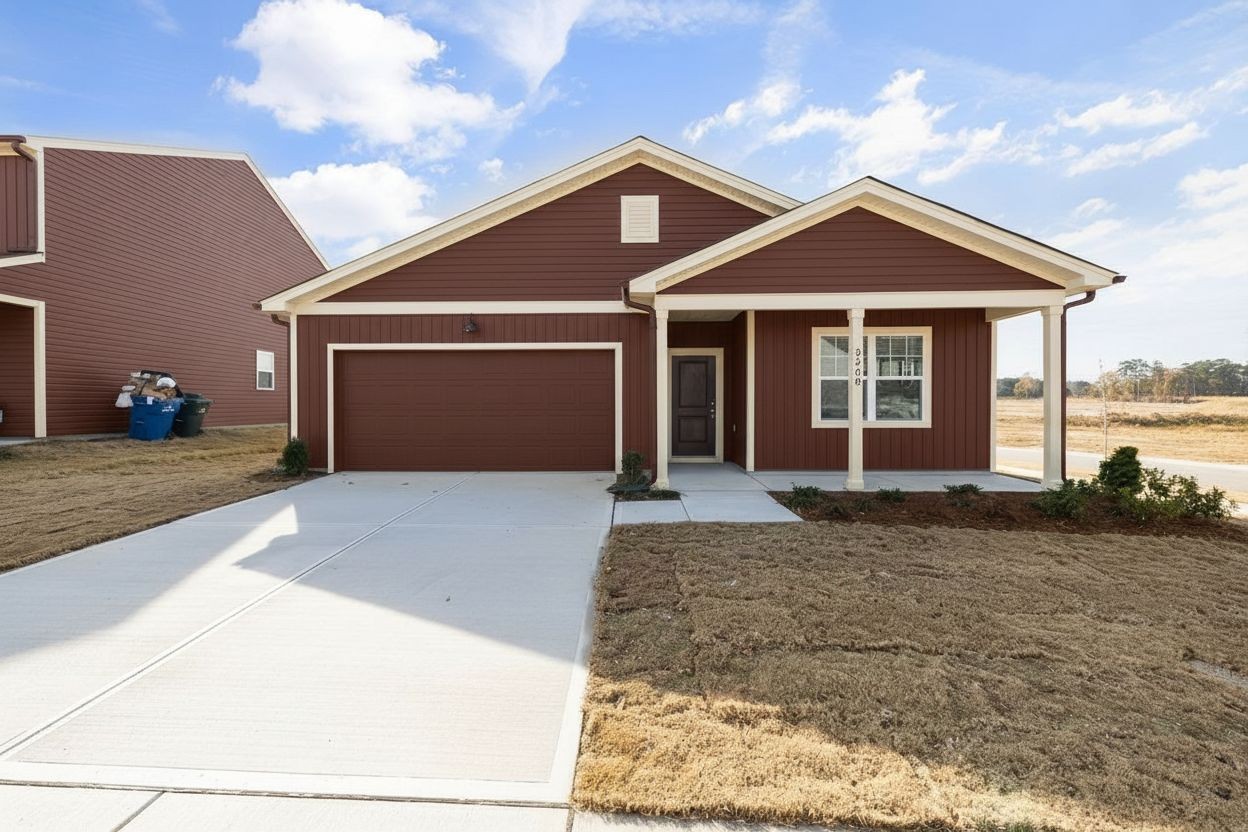 Brick red painted ranch exterior visualizer