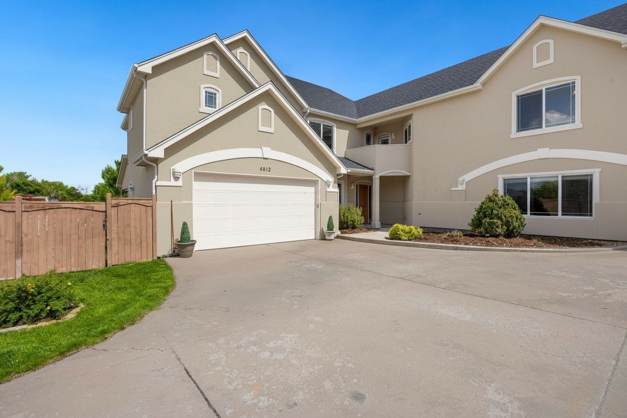 Soft sage two story house exterior paint