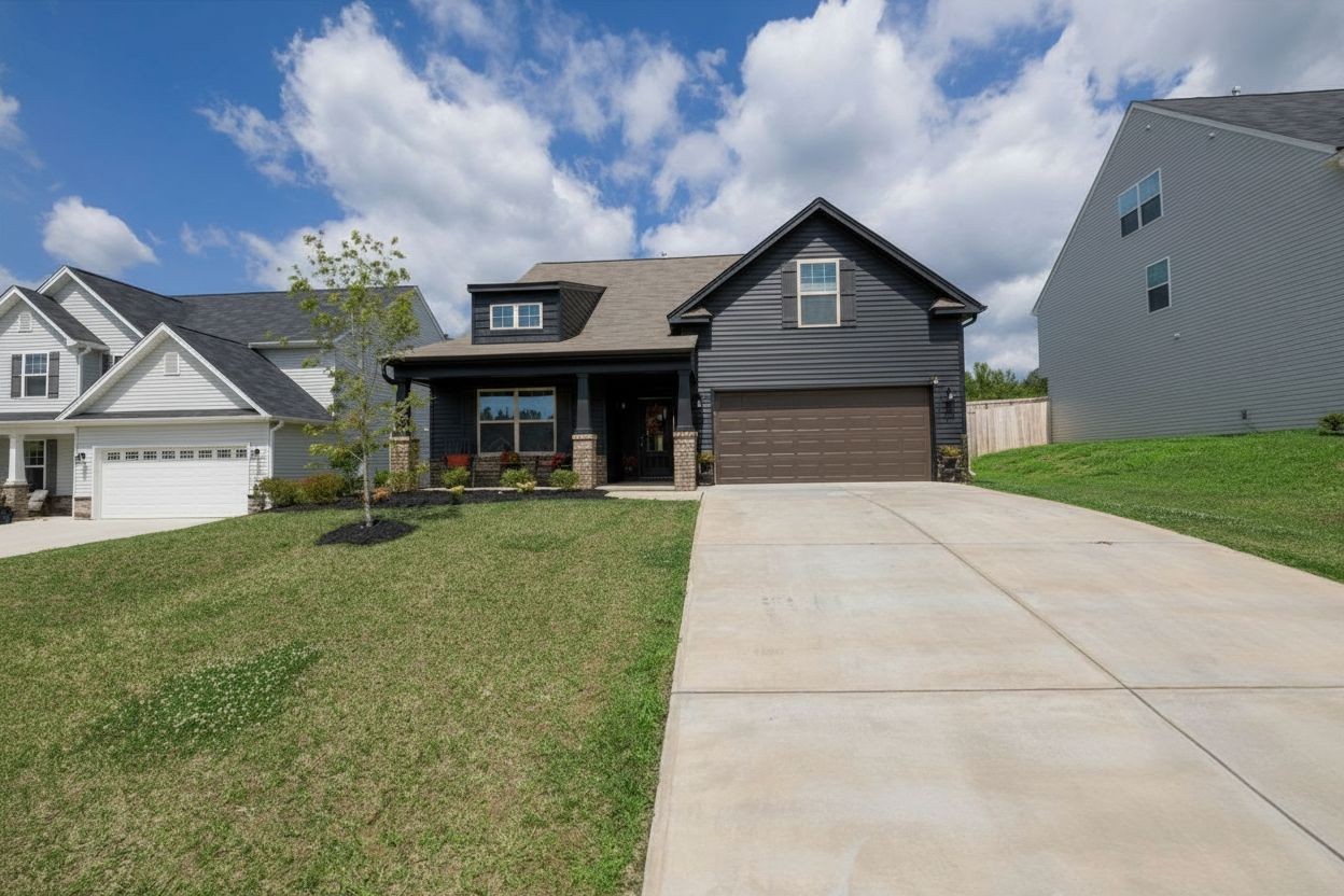 Black house white trim AI exterior repaint