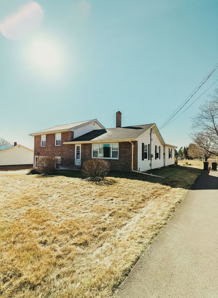 Painted brick house terracotta clay color exterior