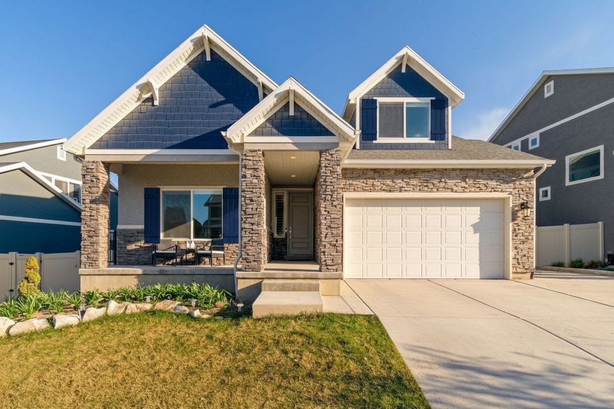 Navy blue exterior shutters house color visualizer