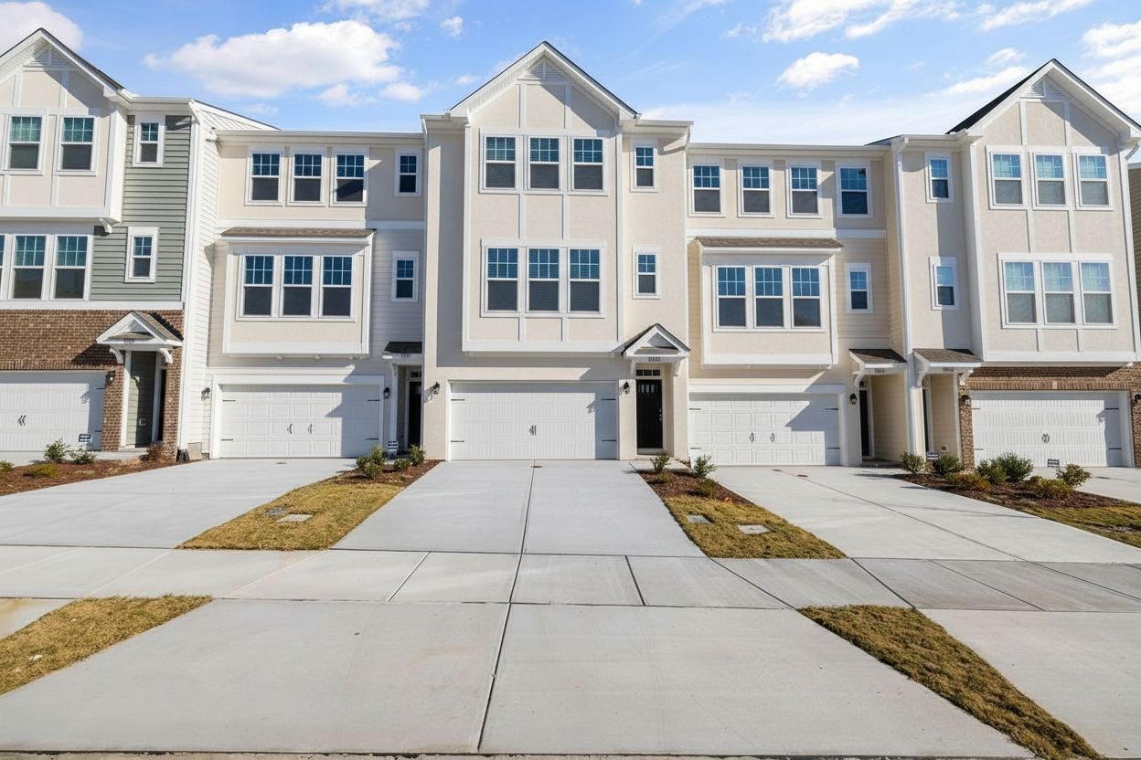 Smooth stucco siding townhome exterior