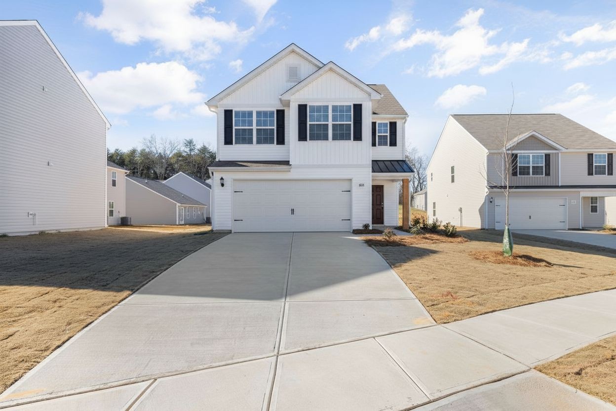 Modern farmhouse exterior AI makeover before and after