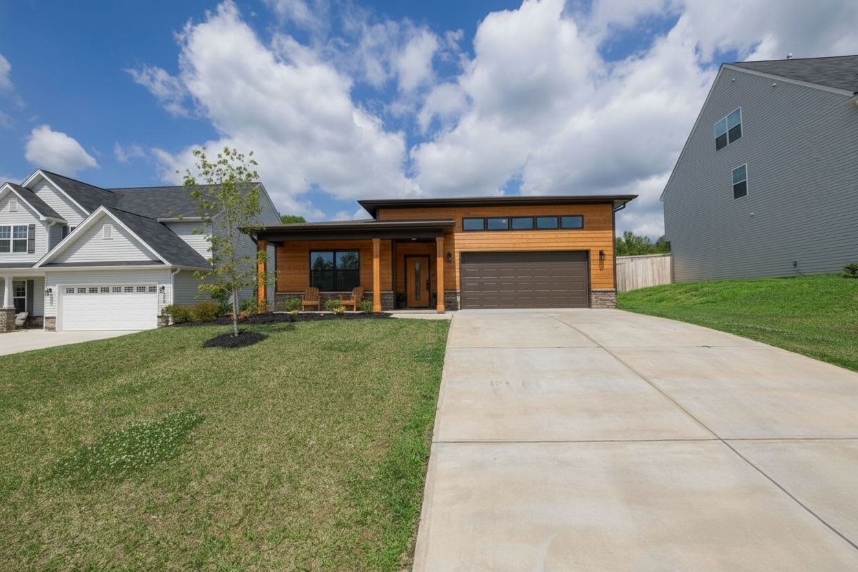 Mid century modern exterior AI makeover
